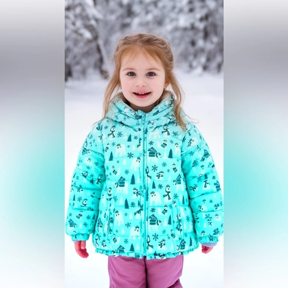 ❤️ Gymboree Girls Polar Bear Puffer Jacket - Nordic Adventure NWT‼️LAST ONE LEFT